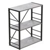 Етажерка на 3 полиці Коннект-360 бетон, КОЛІР МЕТАЛУ: ЧОРНИЙ, КОЛІР ДСП: БЕТОН