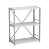Етажерка на 3 полиці Коннект-360 білий, КОЛІР МЕТАЛУ: СІРИЙ, КОЛІР ДСП: БІЛИЙ