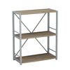 Етажерка на 3 полиці Коннект-360 трюфель, КОЛІР МЕТАЛУ: СІРИЙ, КОЛІР ДСП: ТРЮФЕЛЬ