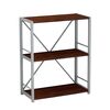 Етажерка на 3 полиці Коннект-360 венге, КОЛІР МЕТАЛУ: СІРИЙ, КОЛІР ДСП: ВЕНГЕ МАГИЯ