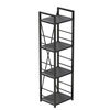 Стелаж на 4 полиці Коннект-434 кембра, КОЛІР МЕТАЛУ: ЧОРНИЙ, КОЛІР ДСП: КЕМБРА