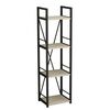 Стелаж на 4 полиці Коннект-434 сонома, КОЛІР МЕТАЛУ: ЧОРНИЙ, КОЛІР ДСП: СОНОМА