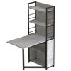 Розкладний стіл книжка з етажеркою (трансформер) Практик-2 бетон, ТОВЩИНА СТІЛЬНИЦІ ДСП: 16 мм, КОЛІР МЕТАЛУ: ЧОРНИЙ, КОЛІР ДСП: БЕТОН