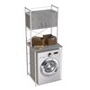 Стелаж з шухлядою нішею під пральну машину Вашелф-404 бетон, КОЛІР МЕТАЛУ: БІЛИЙ, КОЛІР ДСП: БЕТОН