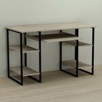 Стіл комп'ютерний Тім-5 сонома, ТОВЩИНА СТІЛЬНИЦІ ДСП: 16 мм, ШИРИНА СТІЛЬНИЦІ: 140 см, ГЛИБИНА СТІЛЬНИЦІ: 60 см, КОЛІР МЕТАЛУ: ЧОРНИЙ, КОЛІР ДСП: СОНОМА