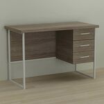 Стол письменный с 3 ящиками Гарри-3 трюфель, ТОЛЩИНА СТОЛЕШНИЦЫ ДСП: 32 мм, ШИРИНА СТОЛЕШНИЦЫ: 120 см, ГЛУБИНА СТОЛЕШНИЦЫ: 60 см, ЦВЕТ МЕТАЛЛА: БЕЛЫЙ, ЦВЕТ ДСП: ТРЮФЕЛЬ