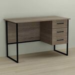 Стол письменный с 3 ящиками Гарри-3 трюфель, ТОЛЩИНА СТОЛЕШНИЦЫ ДСП: 16 мм, ШИРИНА СТОЛЕШНИЦЫ: 120 см, ГЛУБИНА СТОЛЕШНИЦЫ: 70 см, ЦВЕТ МЕТАЛЛА: ЧЕРНЫЙ, ЦВЕТ ДСП: ТРЮФЕЛЬ