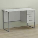 Стіл письмовий з 3 шухлядами Гаррі-3 білий, ТОВЩИНА СТІЛЬНИЦІ ДСП: 16 мм, ШИРИНА СТІЛЬНИЦІ: 120 см, ГЛИБИНА СТІЛЬНИЦІ: 70 см, КОЛІР МЕТАЛУ: СІРИЙ, КОЛІР ДСП: БІЛИЙ