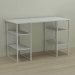 Стіл офісний Карен-4 білий, ТОВЩИНА СТІЛЬНИЦІ ДСП: 16 мм, ШИРИНА СТІЛЬНИЦІ: 120 см, ГЛИБИНА СТІЛЬНИЦІ: 70 см, КОЛІР МЕТАЛУ: БІЛИЙ, КОЛІР ДСП: БІЛИЙ