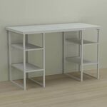 Стіл офісний Карен-4 білий, ТОВЩИНА СТІЛЬНИЦІ ДСП: 32 мм, ШИРИНА СТІЛЬНИЦІ: 140 см, ГЛИБИНА СТІЛЬНИЦІ: 70 см, КОЛІР МЕТАЛУ: БІЛИЙ, КОЛІР ДСП: БІЛИЙ