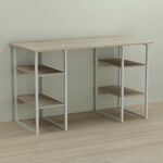 Стіл офісний Карен-4 сонома, ТОВЩИНА СТІЛЬНИЦІ ДСП: 16 мм, ШИРИНА СТІЛЬНИЦІ: 120 см, ГЛИБИНА СТІЛЬНИЦІ: 60 см, КОЛІР МЕТАЛУ: БІЛИЙ, КОЛІР ДСП: СОНОМА