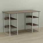 Стіл офісний Карен-4 трюфель, ТОВЩИНА СТІЛЬНИЦІ ДСП: 16 мм, ШИРИНА СТІЛЬНИЦІ: 140 см, ГЛИБИНА СТІЛЬНИЦІ: 70 см, КОЛІР МЕТАЛУ: БІЛИЙ, КОЛІР ДСП: ТРЮФЕЛЬ