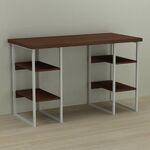 Стіл офісний Карен-4 венге, ТОВЩИНА СТІЛЬНИЦІ ДСП: 32 мм, ШИРИНА СТІЛЬНИЦІ: 140 см, ГЛИБИНА СТІЛЬНИЦІ: 70 см, КОЛІР МЕТАЛУ: БІЛИЙ, КОЛІР ДСП: ВЕНГЕ МАГИЯ