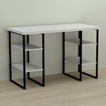 Стіл офісний Карен-4 білий, ТОВЩИНА СТІЛЬНИЦІ ДСП: 32 мм, ШИРИНА СТІЛЬНИЦІ: 140 см, ГЛИБИНА СТІЛЬНИЦІ: 70 см, КОЛІР МЕТАЛУ: ЧОРНИЙ, КОЛІР ДСП: БІЛИЙ