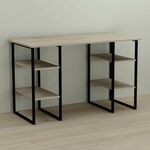 Стіл офісний Карен-4 сонома, ТОВЩИНА СТІЛЬНИЦІ ДСП: 16 мм, ШИРИНА СТІЛЬНИЦІ: 140 см, ГЛИБИНА СТІЛЬНИЦІ: 60 см, КОЛІР МЕТАЛУ: ЧОРНИЙ, КОЛІР ДСП: СОНОМА