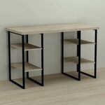 Стіл офісний Карен-4 сонома, ТОВЩИНА СТІЛЬНИЦІ ДСП: 32 мм, ШИРИНА СТІЛЬНИЦІ: 140 см, ГЛИБИНА СТІЛЬНИЦІ: 70 см, КОЛІР МЕТАЛУ: ЧОРНИЙ, КОЛІР ДСП: СОНОМА