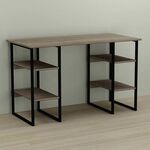 Стіл офісний Карен-4 трюфель, ТОВЩИНА СТІЛЬНИЦІ ДСП: 16 мм, ШИРИНА СТІЛЬНИЦІ: 140 см, ГЛИБИНА СТІЛЬНИЦІ: 70 см, КОЛІР МЕТАЛУ: ЧОРНИЙ, КОЛІР ДСП: ТРЮФЕЛЬ