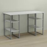 Стіл офісний Карен-4 білий, ТОВЩИНА СТІЛЬНИЦІ ДСП: 16 мм, ШИРИНА СТІЛЬНИЦІ: 120 см, ГЛИБИНА СТІЛЬНИЦІ: 70 см, КОЛІР МЕТАЛУ: СІРИЙ, КОЛІР ДСП: БІЛИЙ