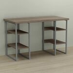 Стіл офісний Карен-4 трюфель, ТОВЩИНА СТІЛЬНИЦІ ДСП: 32 мм, ШИРИНА СТІЛЬНИЦІ: 120 см, ГЛИБИНА СТІЛЬНИЦІ: 70 см, КОЛІР МЕТАЛУ: СІРИЙ, КОЛІР ДСП: ТРЮФЕЛЬ