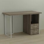 Стіл письмовий з тумбою на 2 шухляди Отто-2 трюфель, ТОВЩИНА СТІЛЬНИЦІ ДСП: 32 мм, ШИРИНА СТІЛЬНИЦІ: 120 см, ГЛИБИНА СТІЛЬНИЦІ: 70 см, КОЛІР МЕТАЛУ: БІЛИЙ, КОЛІР ДСП: ТРЮФЕЛЬ