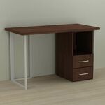 Стіл письмовий з тумбою на 2 шухляди Отто-2 венге, ТОВЩИНА СТІЛЬНИЦІ ДСП: 32 мм, ШИРИНА СТІЛЬНИЦІ: 120 см, ГЛИБИНА СТІЛЬНИЦІ: 70 см, КОЛІР МЕТАЛУ: БІЛИЙ, КОЛІР ДСП: ВЕНГЕ МАГИЯ