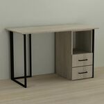 Стіл письмовий з тумбою на 2 шухляди Отто-2 сонома, ТОВЩИНА СТІЛЬНИЦІ ДСП: 16 мм, ШИРИНА СТІЛЬНИЦІ: 120 см, ГЛИБИНА СТІЛЬНИЦІ: 60 см, КОЛІР МЕТАЛУ: ЧОРНИЙ, КОЛІР ДСП: СОНОМА