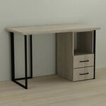 Стіл письмовий з тумбою на 2 шухляди Отто-2 сонома, ТОВЩИНА СТІЛЬНИЦІ ДСП: 32 мм, ШИРИНА СТІЛЬНИЦІ: 120 см, ГЛИБИНА СТІЛЬНИЦІ: 70 см, КОЛІР МЕТАЛУ: ЧОРНИЙ, КОЛІР ДСП: СОНОМА