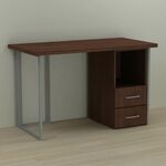 Стіл письмовий з тумбою на 2 шухляди Отто-2 венге, ТОВЩИНА СТІЛЬНИЦІ ДСП: 32 мм, ШИРИНА СТІЛЬНИЦІ: 120 см, ГЛИБИНА СТІЛЬНИЦІ: 70 см, КОЛІР МЕТАЛУ: СІРИЙ, КОЛІР ДСП: ВЕНГЕ МАГИЯ