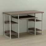 Стіл комп'ютерний Тім-5 трюфель, ТОВЩИНА СТІЛЬНИЦІ ДСП: 32 мм, ШИРИНА СТІЛЬНИЦІ: 120 см, ГЛИБИНА СТІЛЬНИЦІ: 70 см, КОЛІР МЕТАЛУ: БІЛИЙ, КОЛІР ДСП: ТРЮФЕЛЬ