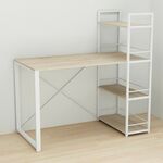 Стол письменный с этажеркой Коннект-6 сонома, ТОЛЩИНА СТОЛЕШНИЦЫ ДСП: 16 мм, ШИРИНА СТОЛЕШНИЦЫ: 120 см, ГЛУБИНА СТОЛЕШНИЦЫ: 60 см, ЦВЕТ МЕТАЛЛА: БЕЛЫЙ, ЦВЕТ ДСП: СОНОМА