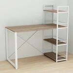 Стол письменный с этажеркой Коннект-6 трюфель, ТОЛЩИНА СТОЛЕШНИЦЫ ДСП: 16 мм, ШИРИНА СТОЛЕШНИЦЫ: 120 см, ГЛУБИНА СТОЛЕШНИЦЫ: 60 см, ЦВЕТ МЕТАЛЛА: БЕЛЫЙ, ЦВЕТ ДСП: ТРЮФЕЛЬ