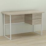 Стіл письмовий з 2 шухлядами Дакота-2 сонома, ТОВЩИНА СТІЛЬНИЦІ ДСП: 32 мм, ШИРИНА СТІЛЬНИЦІ: 120 см, ГЛИБИНА СТІЛЬНИЦІ: 70 см, КОЛІР МЕТАЛУ: БІЛИЙ, КОЛІР ДСП: СОНОМА