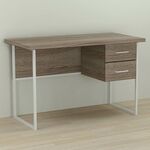 Стол письменный с 2 ящиками Дакота-2 трюфель, ТОЛЩИНА СТОЛЕШНИЦЫ ДСП: 32 мм, ШИРИНА СТОЛЕШНИЦЫ: 120 см, ГЛУБИНА СТОЛЕШНИЦЫ: 70 см, ЦВЕТ МЕТАЛЛА: БЕЛЫЙ, ЦВЕТ ДСП: ТРЮФЕЛЬ