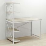 Стол письменный с этажеркой Джек-5 сонома, ТОЛЩИНА СТОЛЕШНИЦЫ ДСП: 16 мм, ШИРИНА СТОЛЕШНИЦЫ: 140 см, ГЛУБИНА СТОЛЕШНИЦЫ: 60 см, ЦВЕТ МЕТАЛЛА: БЕЛЫЙ, ЦВЕТ ДСП: СОНОМА