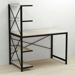 Стіл письмовий з етажеркою Джек-5 сонома, ТОВЩИНА СТІЛЬНИЦІ ДСП: 16 мм, ШИРИНА СТІЛЬНИЦІ: 120 см, ГЛИБИНА СТІЛЬНИЦІ: 60 см, КОЛІР МЕТАЛУ: ЧОРНИЙ, КОЛІР ДСП: СОНОМА