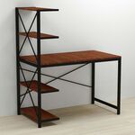 Стіл письмовий з етажеркою Джек-5 венге, ТОВЩИНА СТІЛЬНИЦІ ДСП: 16 мм, ШИРИНА СТІЛЬНИЦІ: 120 см, ГЛИБИНА СТІЛЬНИЦІ: 60 см, КОЛІР МЕТАЛУ: ЧОРНИЙ, КОЛІР ДСП: ВЕНГЕ МАГИЯ