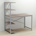 Стол письменный с этажеркой Джек-5 трюфель, ТОЛЩИНА СТОЛЕШНИЦЫ ДСП: 16 мм, ШИРИНА СТОЛЕШНИЦЫ: 140 см, ГЛУБИНА СТОЛЕШНИЦЫ: 60 см, ЦВЕТ МЕТАЛЛА: СЕРЫЙ, ЦВЕТ ДСП: ТРЮФЕЛЬ