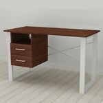 Стіл письмовий з тумбою Оскар-21 венге, ТОВЩИНА СТІЛЬНИЦІ ДСП: 16 мм, ШИРИНА СТІЛЬНИЦІ: 140 см, ГЛИБИНА СТІЛЬНИЦІ: 60 см, КОЛІР МЕТАЛУ: БІЛИЙ, КОЛІР ДСП: ВЕНГЕ МАГИЯ