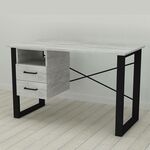 Стіл письмовий з тумбою Оскар-21 урбан лайт, ТОВЩИНА СТІЛЬНИЦІ ДСП: 16 мм, ШИРИНА СТІЛЬНИЦІ: 140 см, ГЛИБИНА СТІЛЬНИЦІ: 60 см, КОЛІР МЕТАЛУ: ЧОРНИЙ, КОЛІР ДСП: БЕТОН