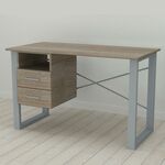 Стіл письмовий з тумбою Оскар-21 трюфель, ТОВЩИНА СТІЛЬНИЦІ ДСП: 16 мм, ШИРИНА СТІЛЬНИЦІ: 120 см, ГЛИБИНА СТІЛЬНИЦІ: 60 см, КОЛІР МЕТАЛУ: СІРИЙ, КОЛІР ДСП: ТРЮФЕЛЬ