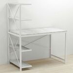 Стол письменный с этажеркой Джек-5 урбан лайт, ТОЛЩИНА СТОЛЕШНИЦЫ ДСП: 16 мм, ШИРИНА СТОЛЕШНИЦЫ: 140 см, ГЛУБИНА СТОЛЕШНИЦЫ: 60 см, ЦВЕТ МЕТАЛЛА: БЕЛЫЙ, ЦВЕТ ДСП: БЕТОН