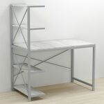 Стіл письмовий з етажеркою Джек-5 урбан лайт, ТОВЩИНА СТІЛЬНИЦІ ДСП: 16 мм, ШИРИНА СТІЛЬНИЦІ: 140 см, ГЛИБИНА СТІЛЬНИЦІ: 60 см, КОЛІР МЕТАЛУ: СІРИЙ, КОЛІР ДСП: БЕТОН