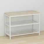 Банкетка в передпокій з полицями під взуття Лайн-2