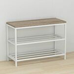 Банкетка в передпокій з полицями під взуття Лайн-2