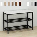 Банкетка в передпокій з полицями під взуття Лайн-2