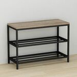 Банкетка в передпокій з полицями під взуття Лайн-2