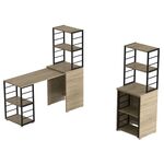 Стол-тумба трансформер с этажеркой Смарт-3 сонома, ТОЛЩИНА СТОЛЕШНИЦЫ ДСП: 16 мм, ШИРИНА СТОЛЕШНИЦЫ: 145 см, ГЛУБИНА СТОЛЕШНИЦЫ: 50 см, ЦВЕТ МЕТАЛЛА: ЧЕРНЫЙ, ЦВЕТ ДСП: СОНОМА