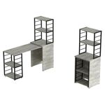 Стіл-тумба трансформер з етажеркою Смарт-3 урбан лайт, ТОВЩИНА СТІЛЬНИЦІ ДСП: 16 мм, ШИРИНА СТІЛЬНИЦІ: 145 см, ГЛИБИНА СТІЛЬНИЦІ: 50 см, КОЛІР МЕТАЛУ: ЧОРНИЙ, КОЛІР ДСП: БЕТОН