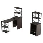 Стіл-тумба трансформер з етажеркою Смарт-3 венге, ТОВЩИНА СТІЛЬНИЦІ ДСП: 16 мм, ШИРИНА СТІЛЬНИЦІ: 145 см, ГЛИБИНА СТІЛЬНИЦІ: 50 см, КОЛІР МЕТАЛУ: ЧОРНИЙ, КОЛІР ДСП: ВЕНГЕ МАГИЯ