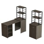 Стіл-тумба трансформер з етажеркою Смарт-4 трюфель, ТОВЩИНА СТІЛЬНИЦІ ДСП: 16 мм, ШИРИНА СТІЛЬНИЦІ: 145 см, ГЛИБИНА СТІЛЬНИЦІ: 50 см, КОЛІР МЕТАЛУ: ЧОРНИЙ, КОЛІР ДСП: ТРЮФЕЛЬ